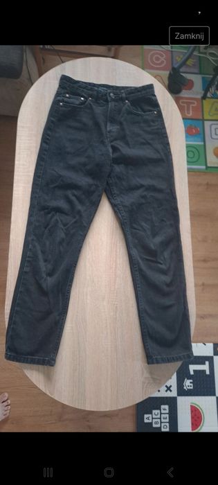 Spodnie z wysokim stanem czarne , szerokie