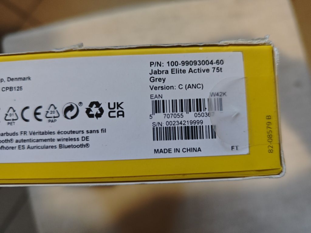Навушники TWS JABRA Elite Active 75t Grey (99093004-60)