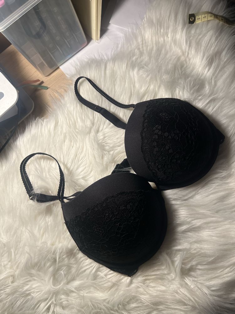 H&M mega push up podwójny push up stanik biustonosz z koronką