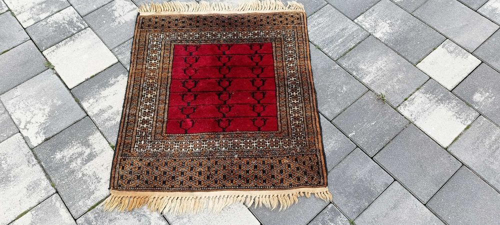 Buchara ręcznie tkany dywan wełniany 79 x 62 wełna pakistański perski