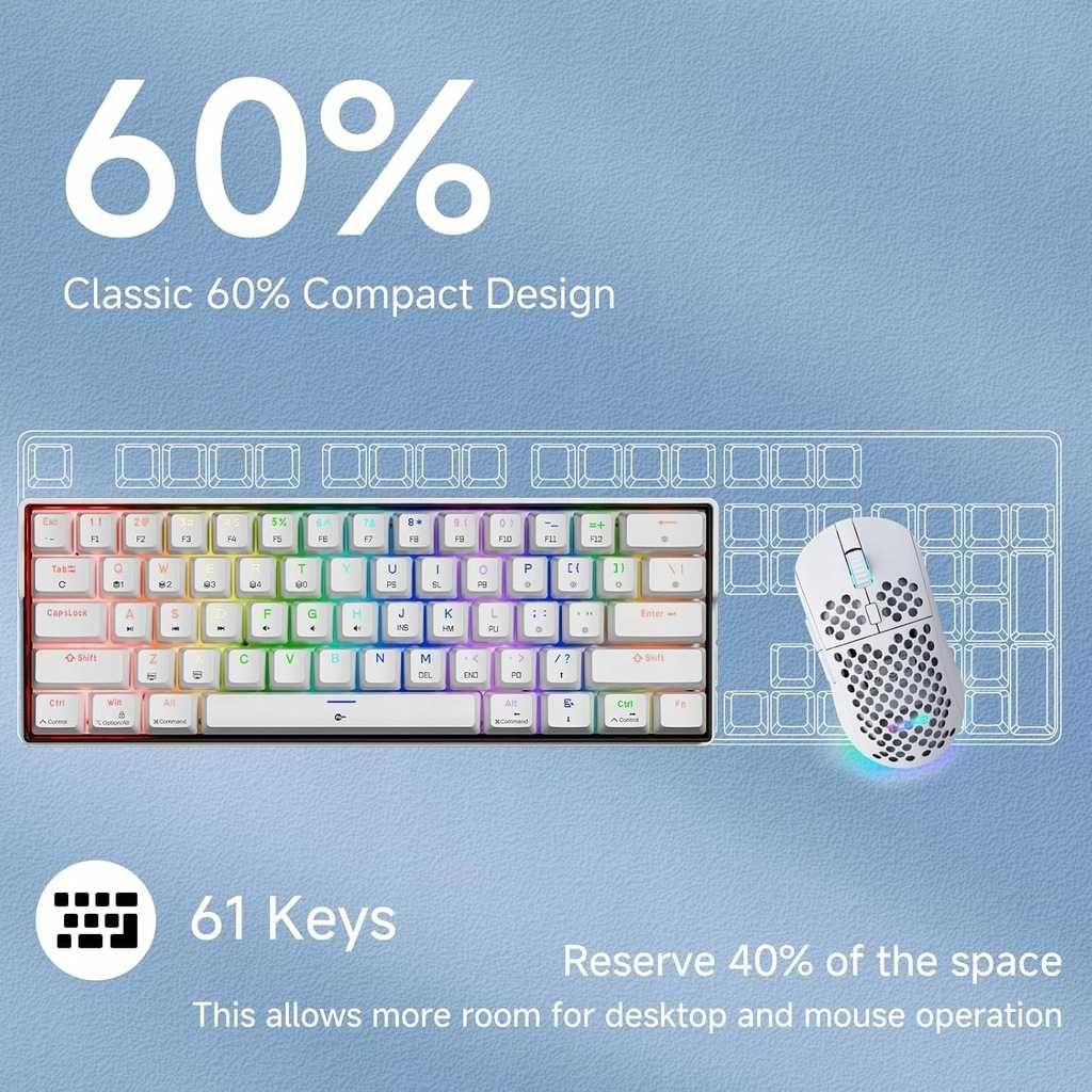KEMOVE K61SE 60% mechaniczna klawiatura RGB  Red Linear Switch POWYSTA