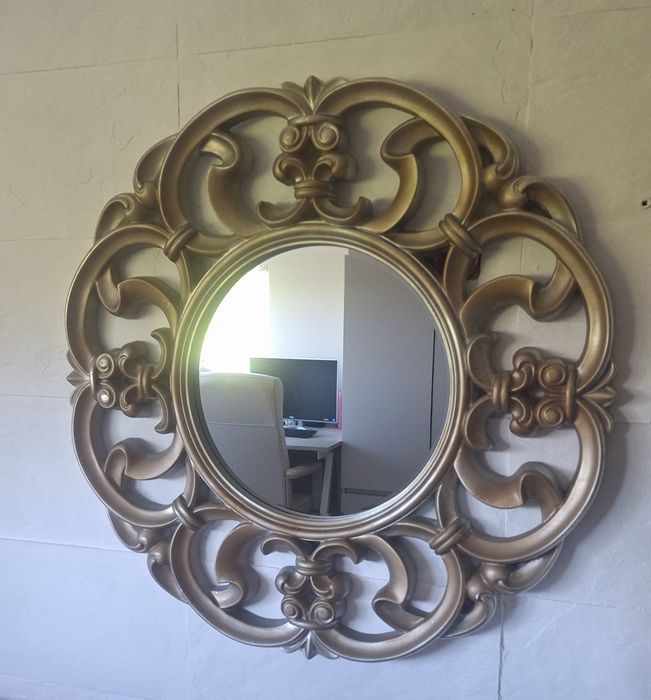 Lustro glamour 100 cm złoto srebrne