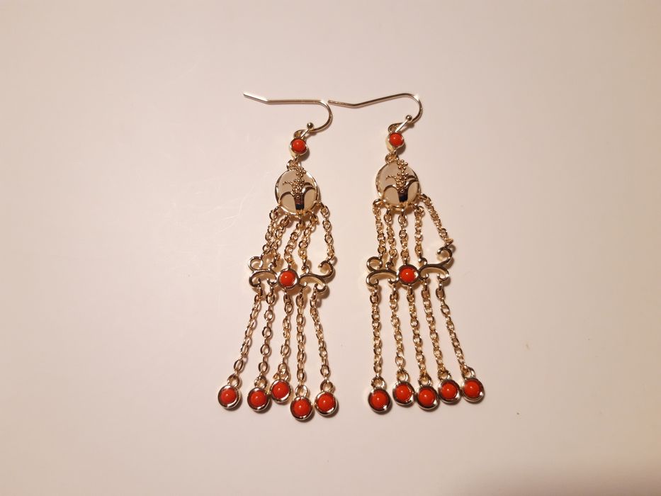 Brincos de imitação de estilo clássico chinês, dourados - NOVOS!