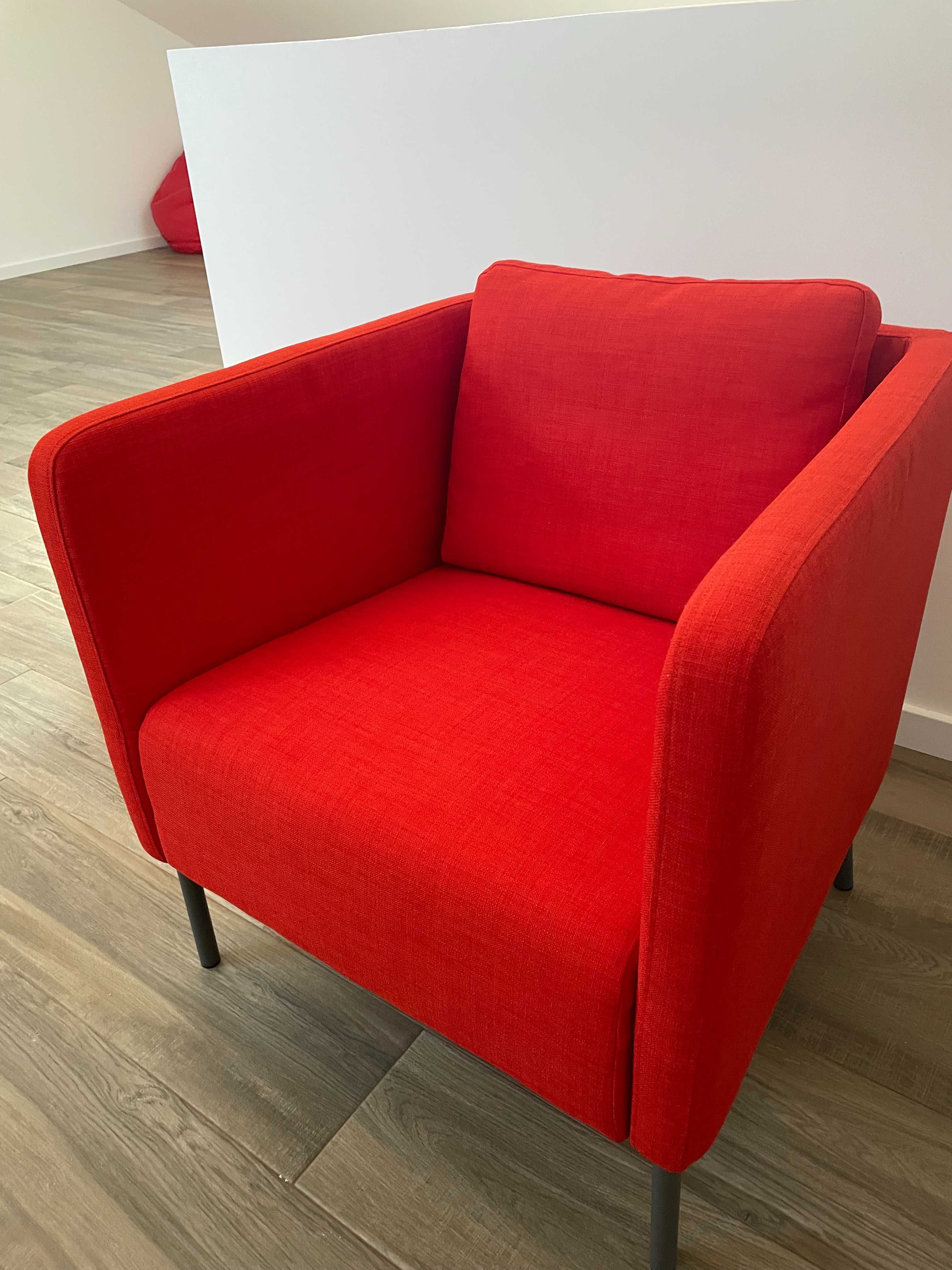 Cadeira Poltrona IKEA EKERÖ Skiftebo laranja vermelho (por usar)