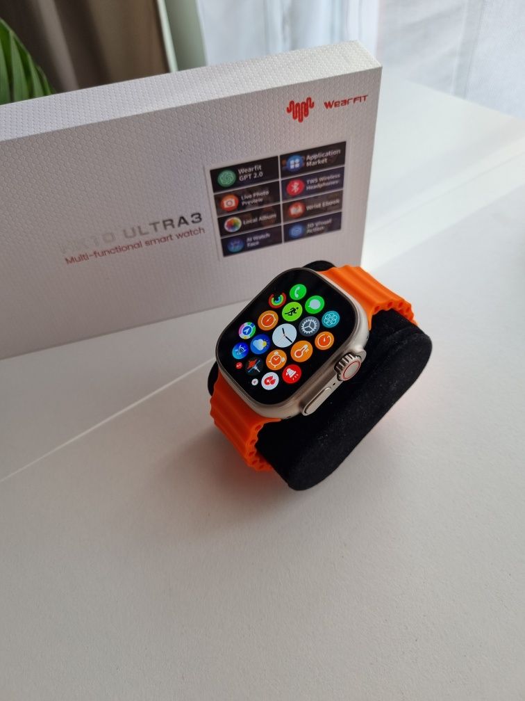 Smartwatch HK10 Ultra 3 nowy srebrna koperta