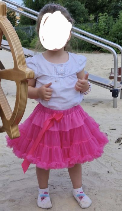 Przepiękna spódniczka falbanowa barbie róż