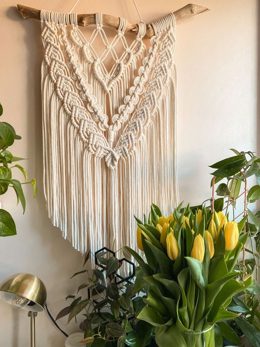 Makrama XXL Rebecca, dekoracja ścienna, dekoracja boho na ścianę