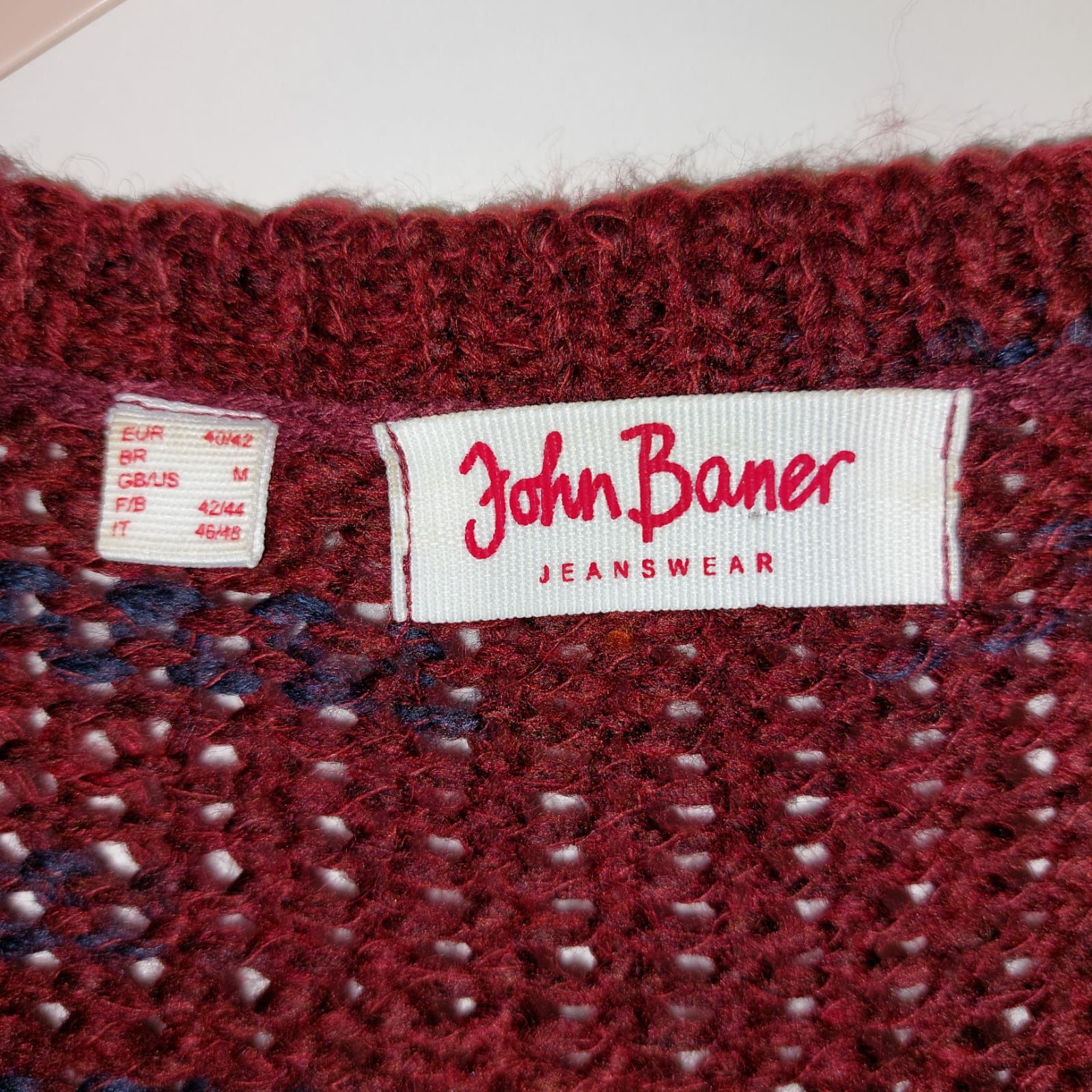 Bordowy sweter John Baner Jeanswear