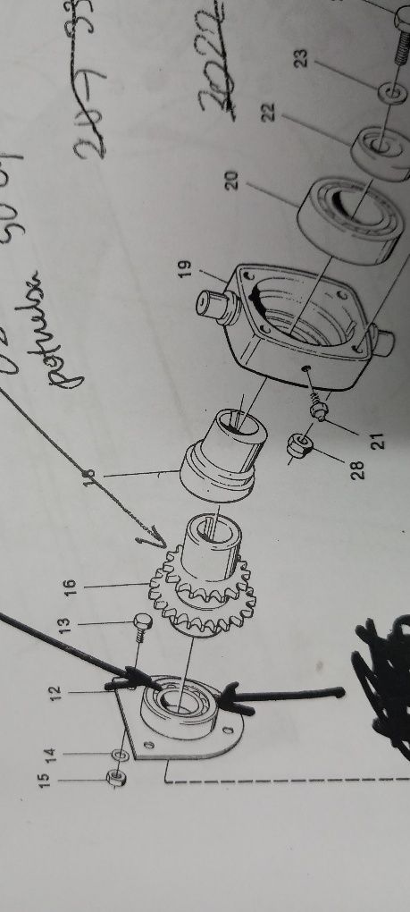 Podpory,wału Napęd hedra V830