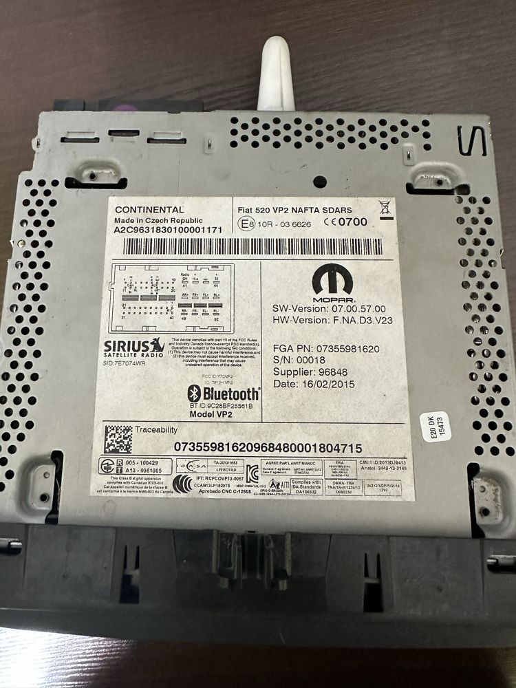 Wyświetlacz uConnect 5″ Jeep Renegade | Radio | Bluetooth |