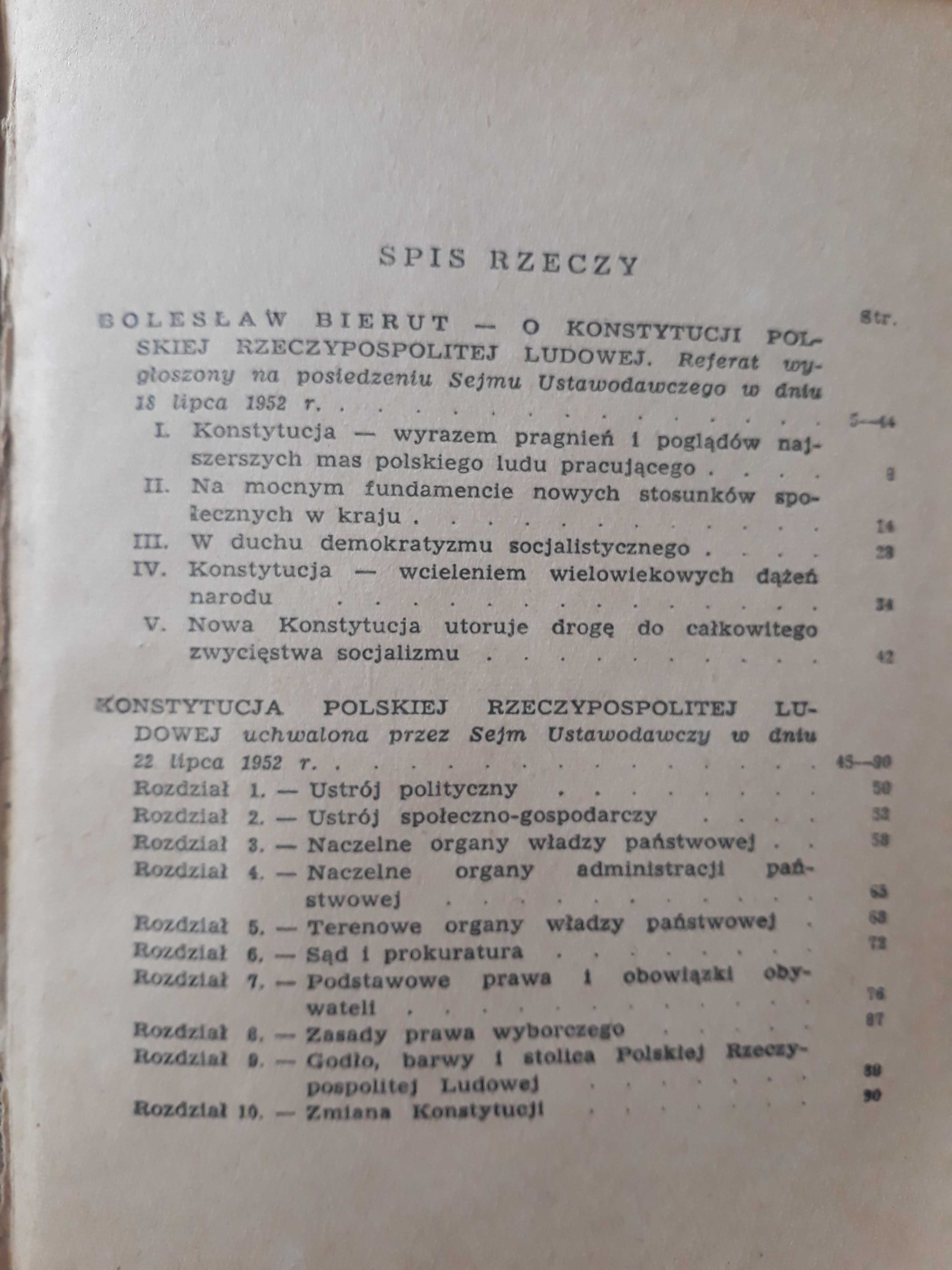 Stara książka Bolesław Bierut O konstytucji PRL