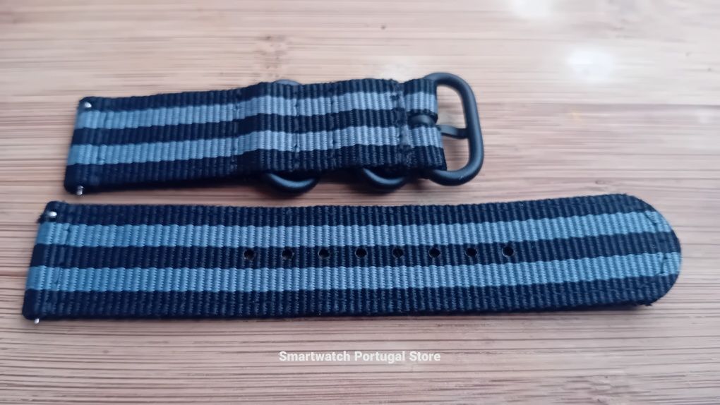 Bracelete 22mm em Nylon, Nato (Novo) preto cinzenta