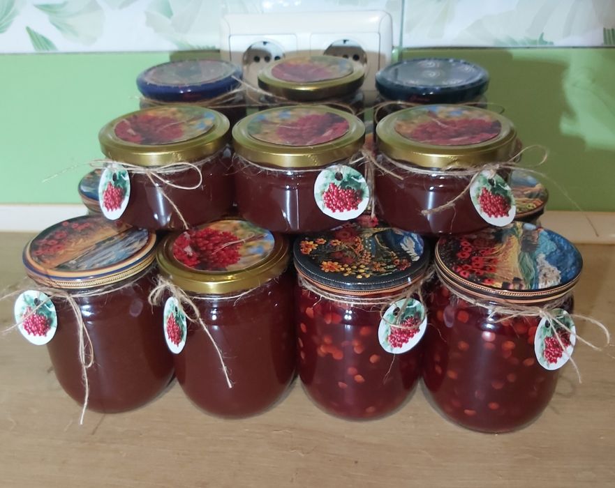 Калина з цукром. Чай ягідний.