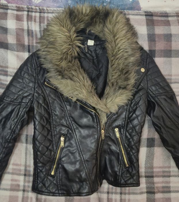 Kurtka ramoneska eko skóra z futerkiem H&M 36