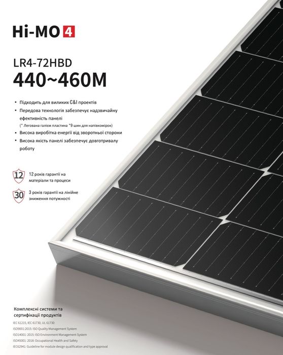 Сонячні панелі Лонгі 445 Вт Солнечные панели Лонги 445Вт  Longi 445Вт