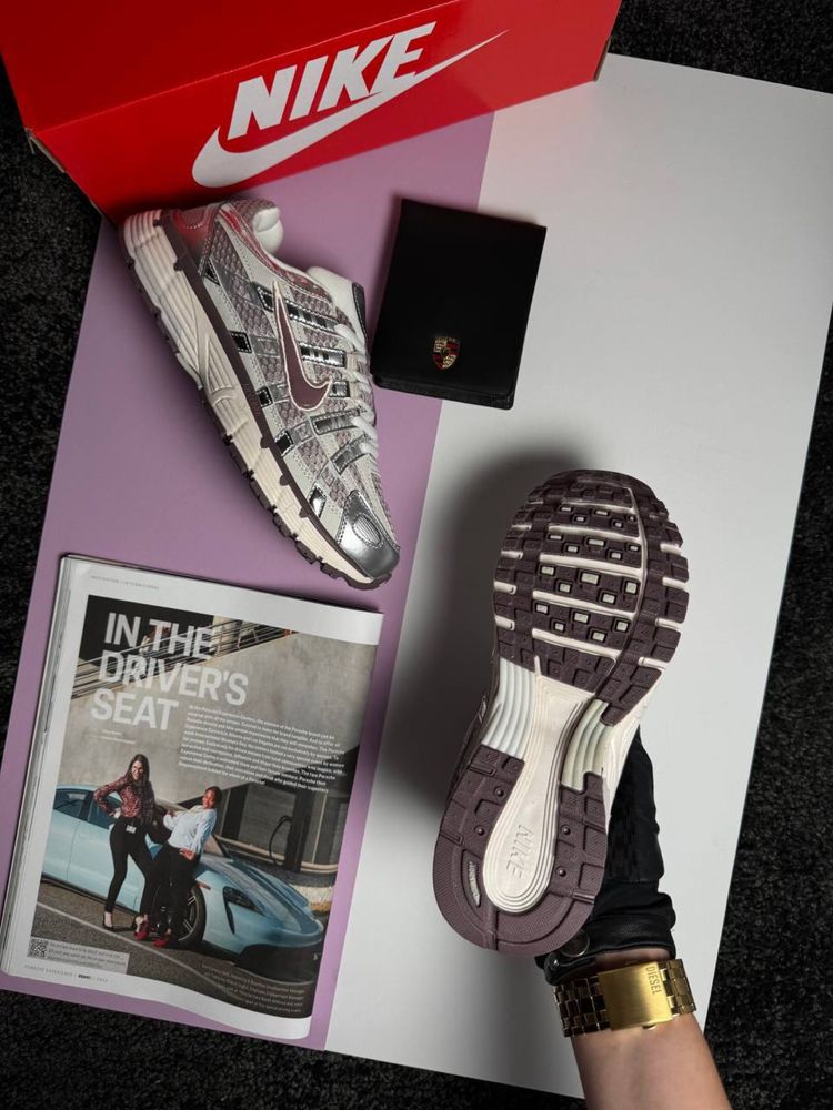 Женские кроссовки найк Nike P-6000 W Silver Maroon [36-41]