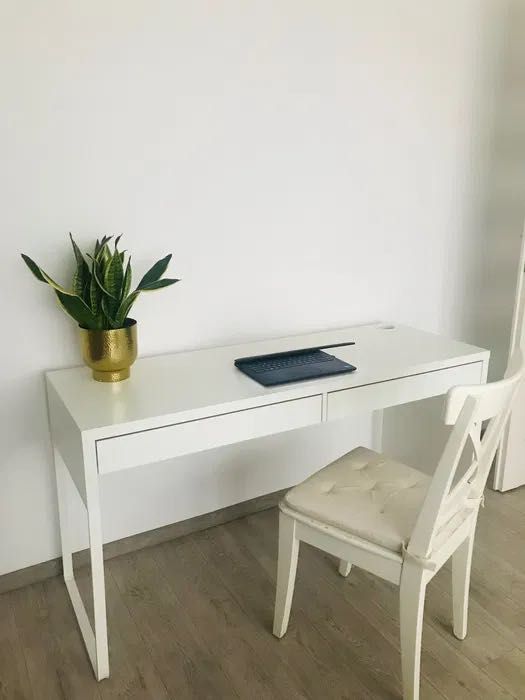 Ikea Biurko/toaletka białe, 142x50 cm