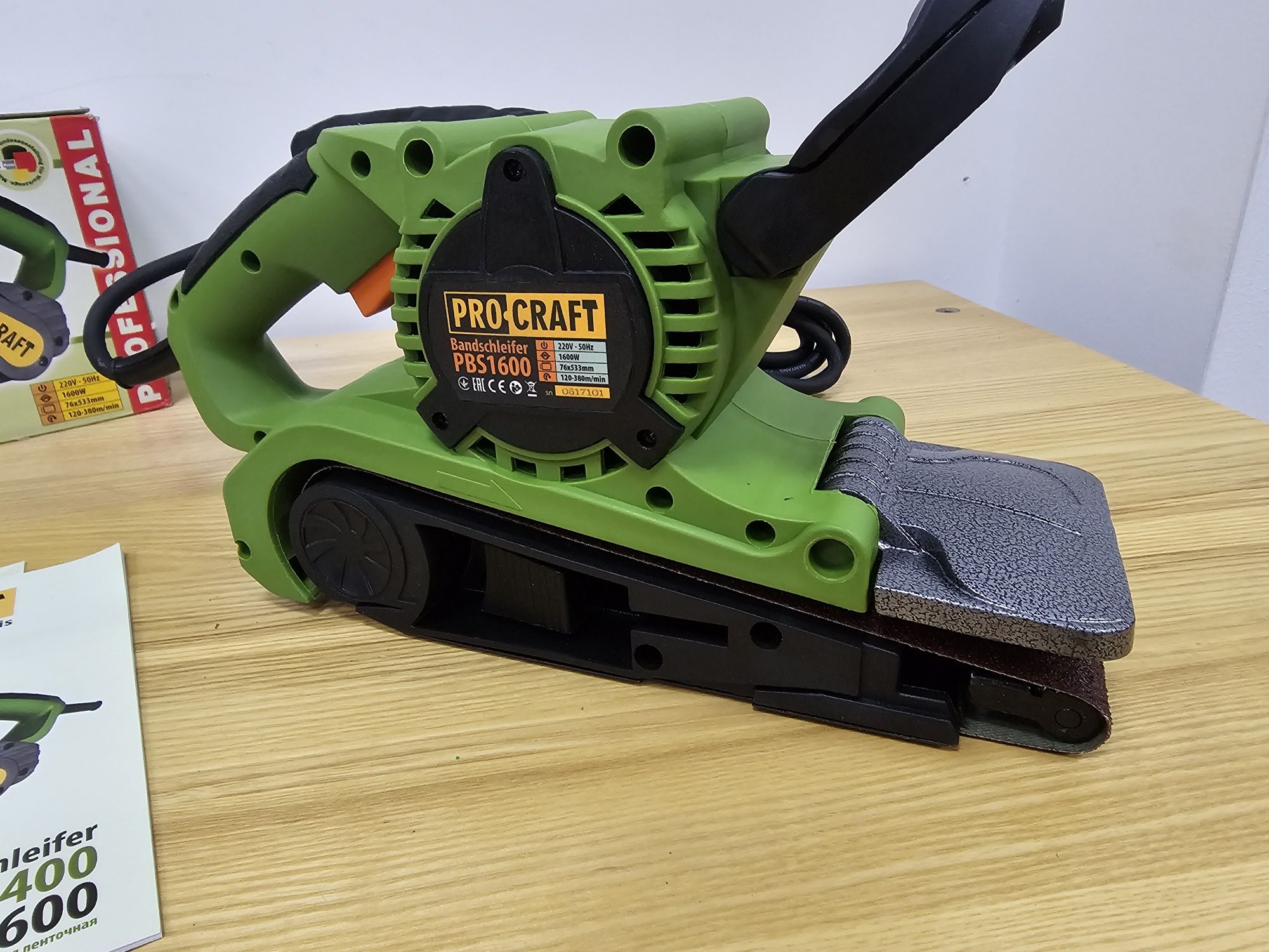 Шлифмашина ленточная ProCraft 76x533м. 1600Вт Гарантия 36мес