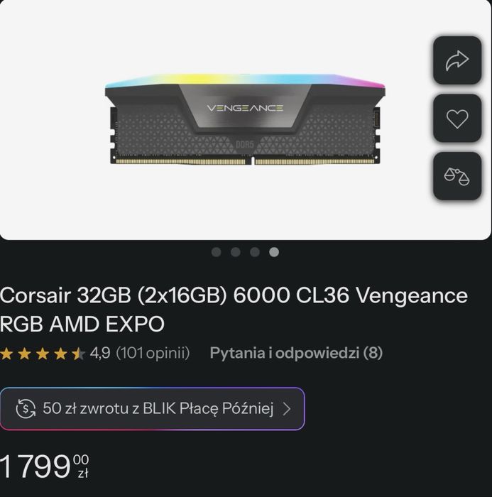 Ram vengeance 32gb 2x 16gb 6000mhz białe