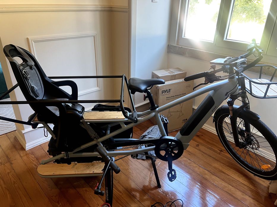 btwin bicicleta eletrica de carga traseira longtail