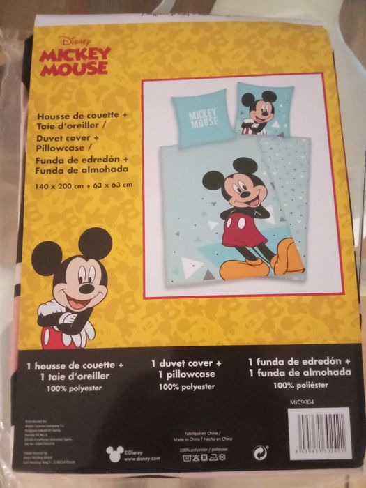 Capa para edredão e duas fronhas do Mickey NOVO e boney