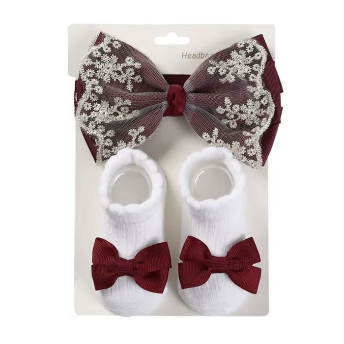 Opaska z kokardką +skarpetki