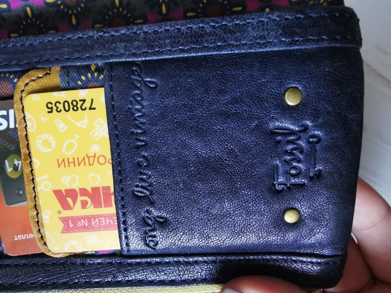 Коасивеный кожаный кошелёк гаманець Leather оригинал fossil