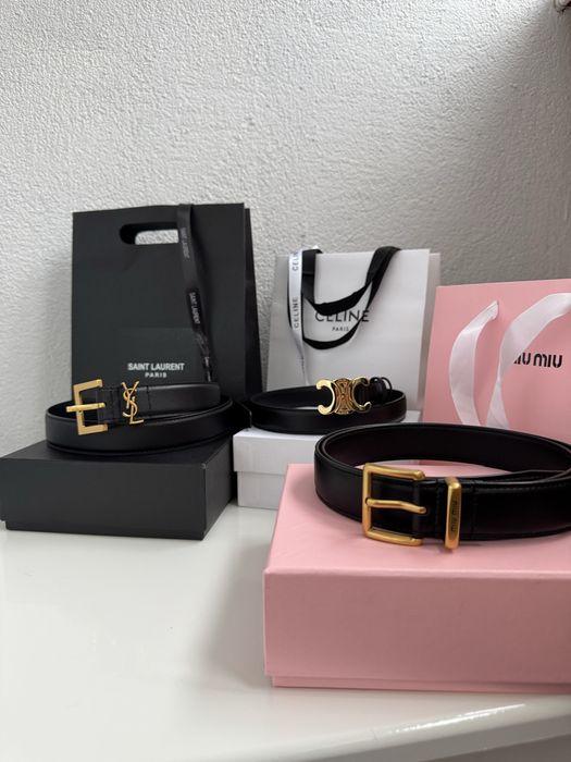 Ремінь YSL шкіра Yves Saint Laurent пасок пояс ремень кожа