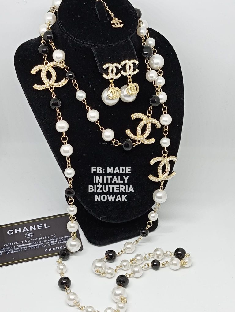 Naszyjnik korale z pereł sztucznych Chanel 130 cm na zamówienie