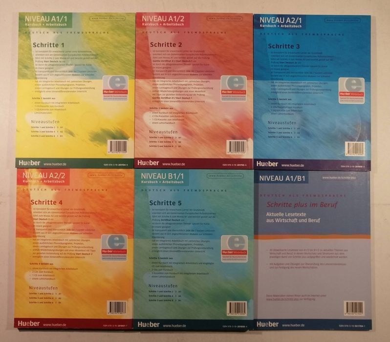 6x Deutsch als Fremdsprache Niveau kurs 1-5 Schrit