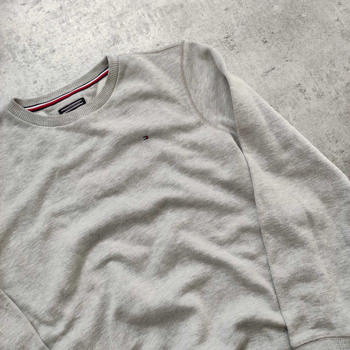 MĘSKA Bluza PREMIUM Szara Małe Logo Tommy Hilfiger Bawełna Elegancka