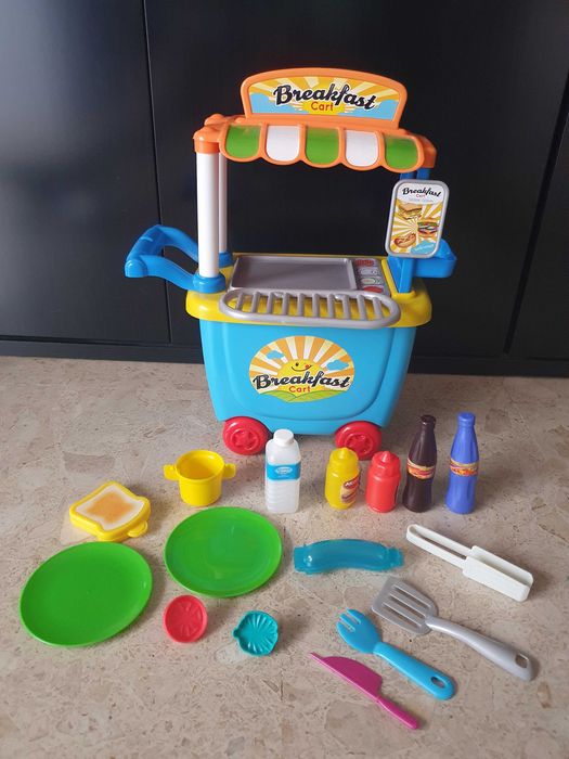 Carrinho de comidas para brincar com plasticina