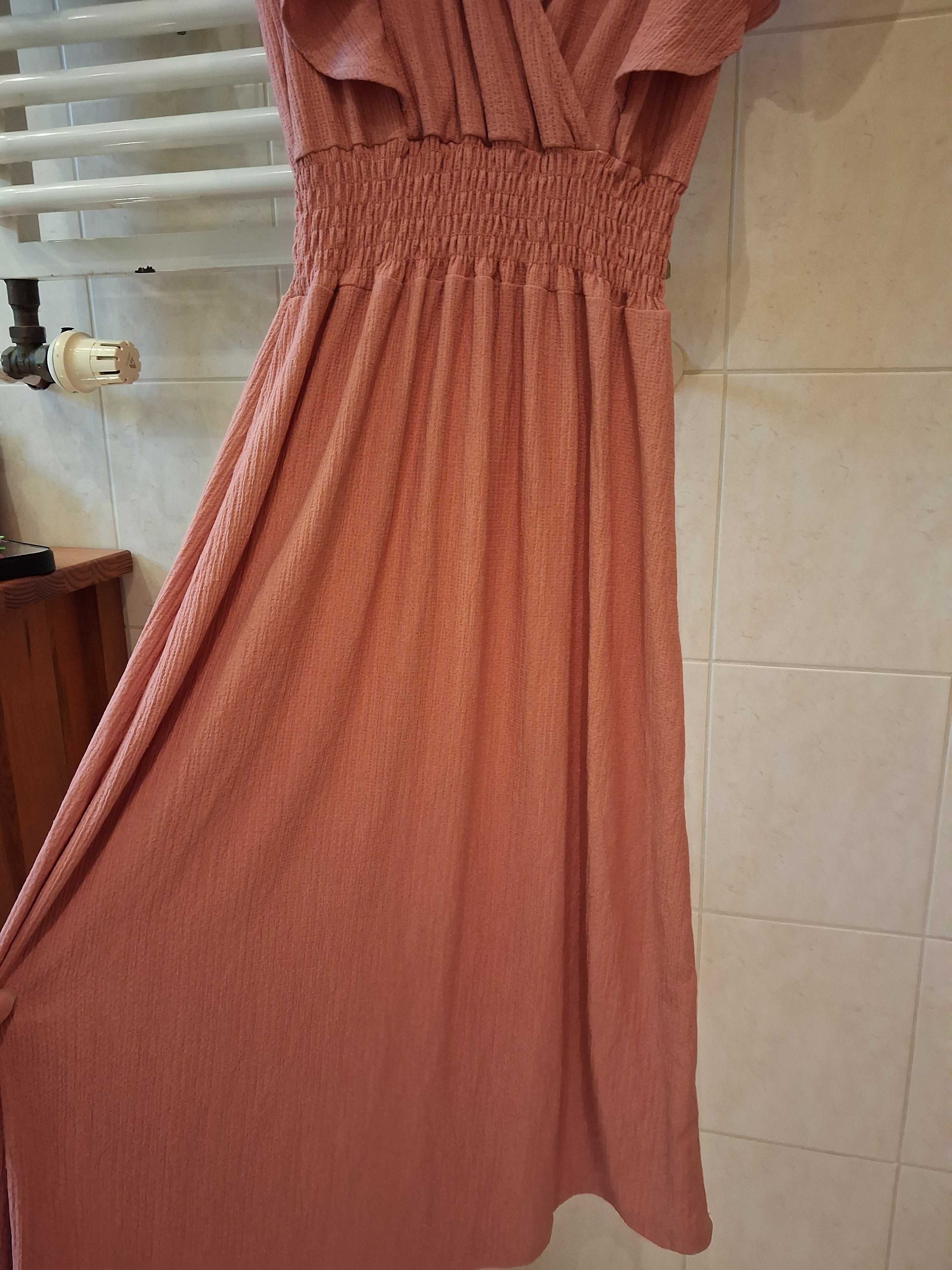 Sukienka na wesele , baby shower lub inna okazje r L pudrowy róż