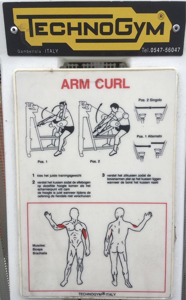 Technogym isotonic biceps silownia obciazenie arm curl