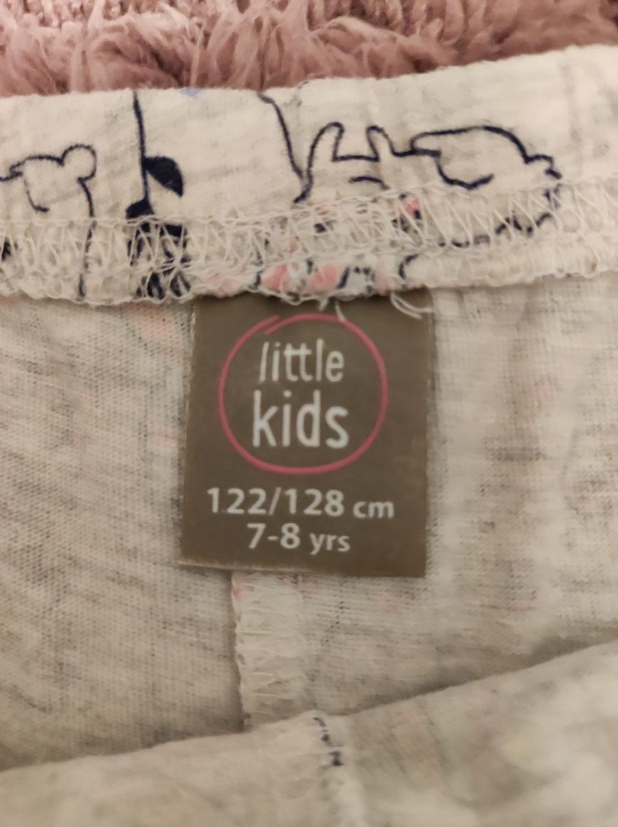 Piżamka dziewczęca Little Kids, rozm. 122/128, różowo-szara, króliki