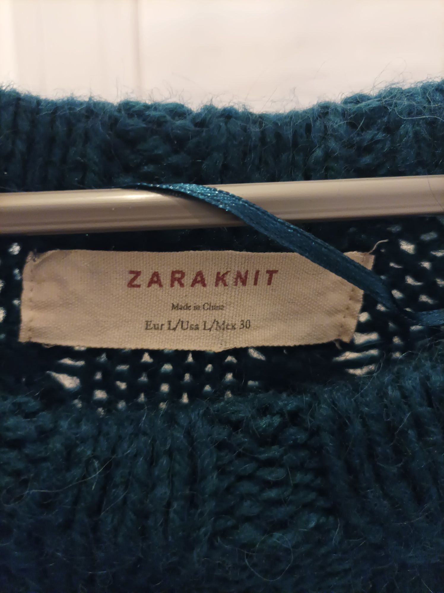 Zara L sweter wełna alpaka