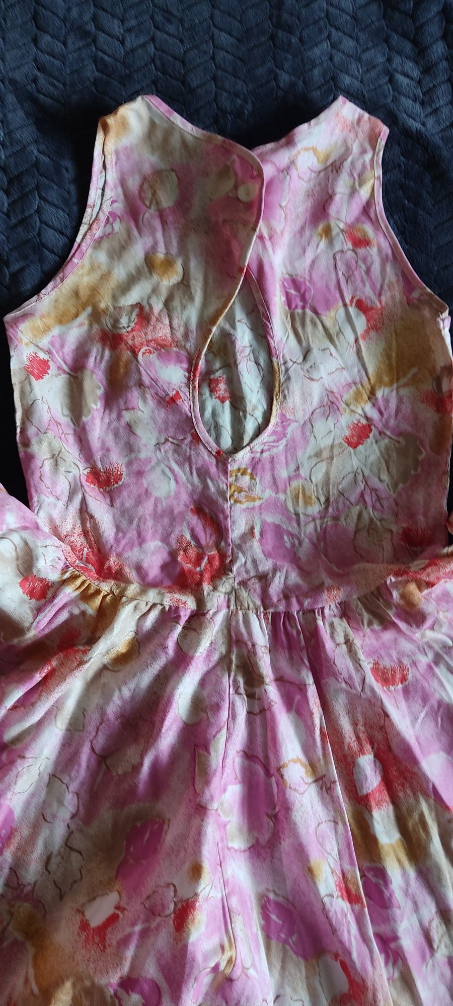 Платье летнее 158рост винтаж СССР 1989г хлопок розовое