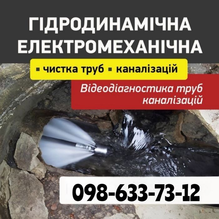 Мулосос Гідродинаміка Пробивка промивка прочистка труб ям септиків