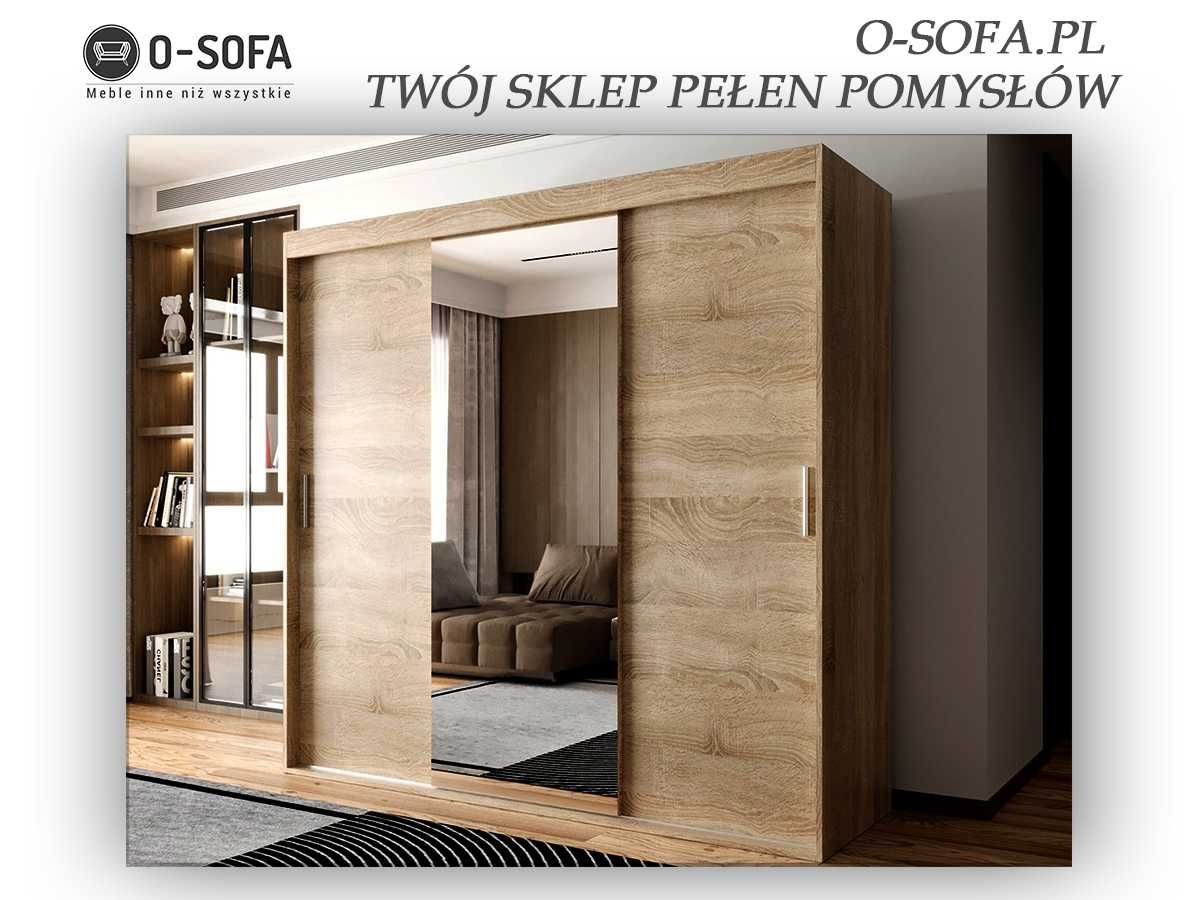 Szafa  WYSYŁKA OD 3 DNI SUPER CENA 3 Drzwiowa 180 CM Lustro OTARIO