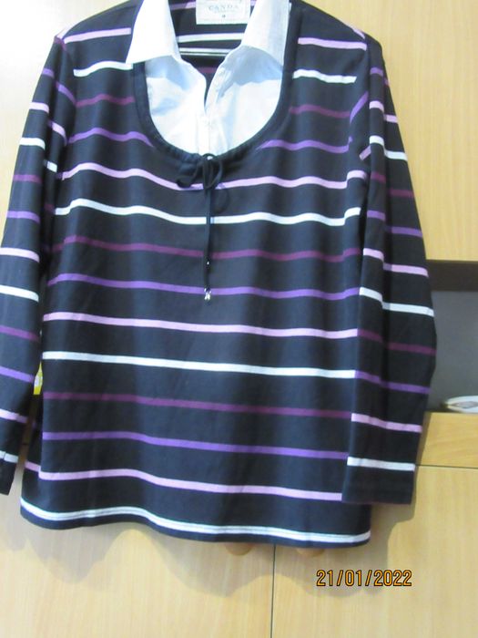 Sweterek Damski w Kolorowe Paski rozmiar 46