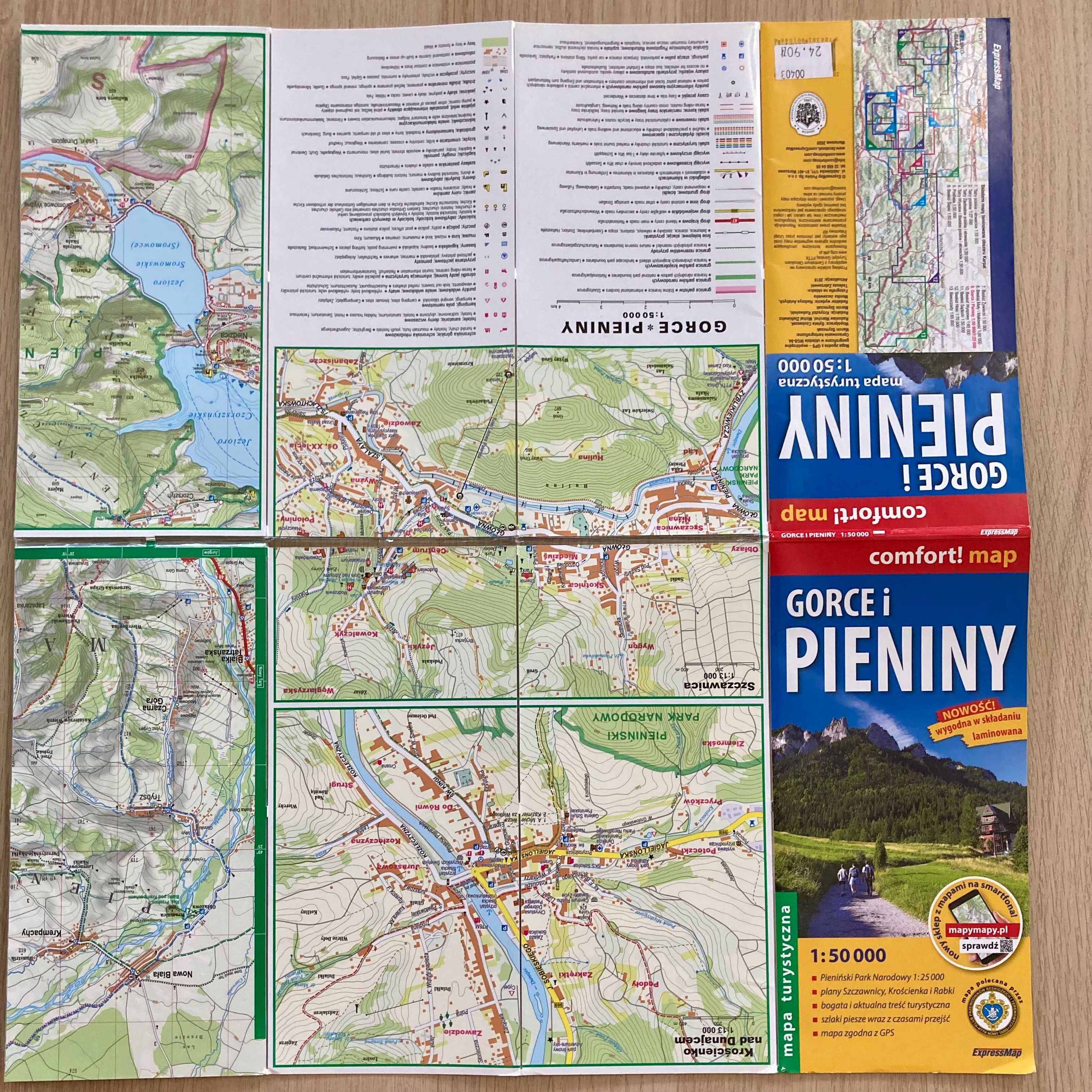 Gorce i Pieniny-Mapa laminowana