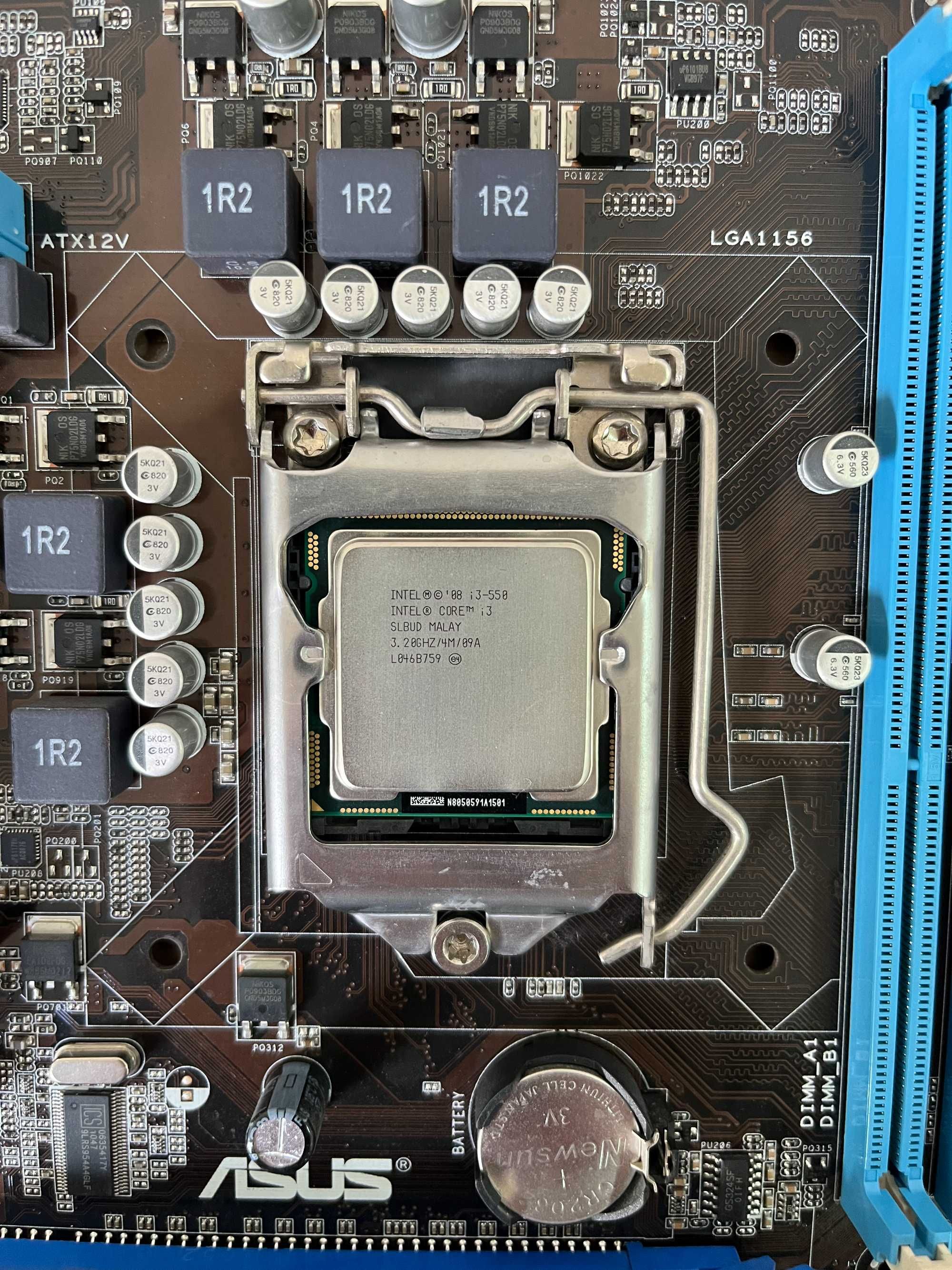 Комплект материнская плата P7H55-M LE  s1156 DDR3 + INTEL Core i3