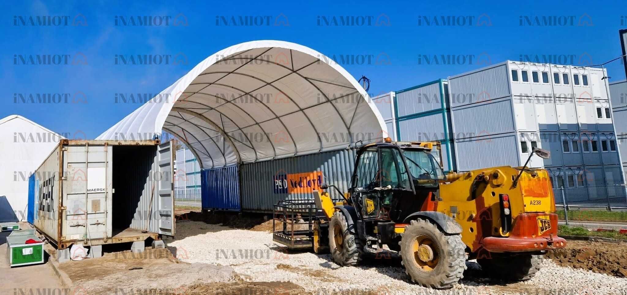 Zadaszenie kontenerów hala namiotowa 8x12 m wiata kontenerowa morskich