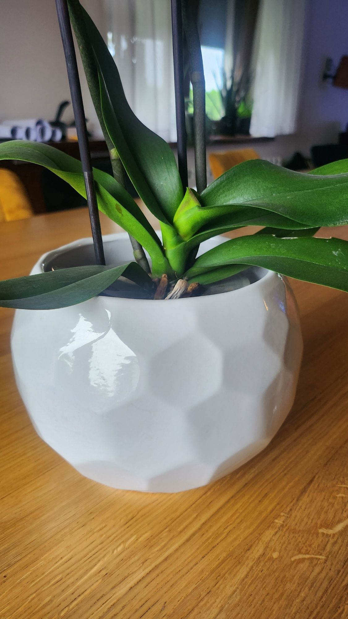 Doniczka osłonka ceramiczna geometryczny wzór