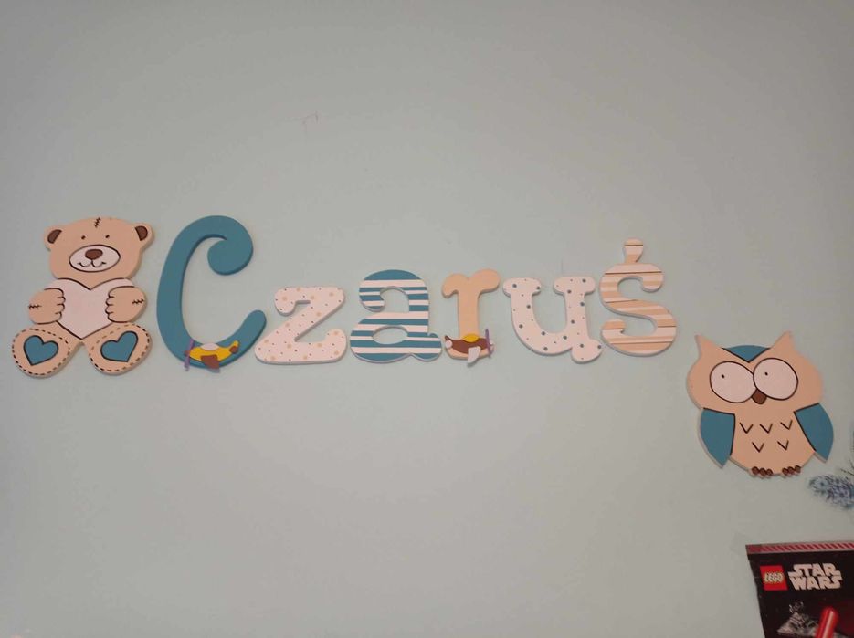 Napis na ścianę 3d drewno Czaruś