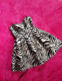 Sukienka mini gorsetowa zebra