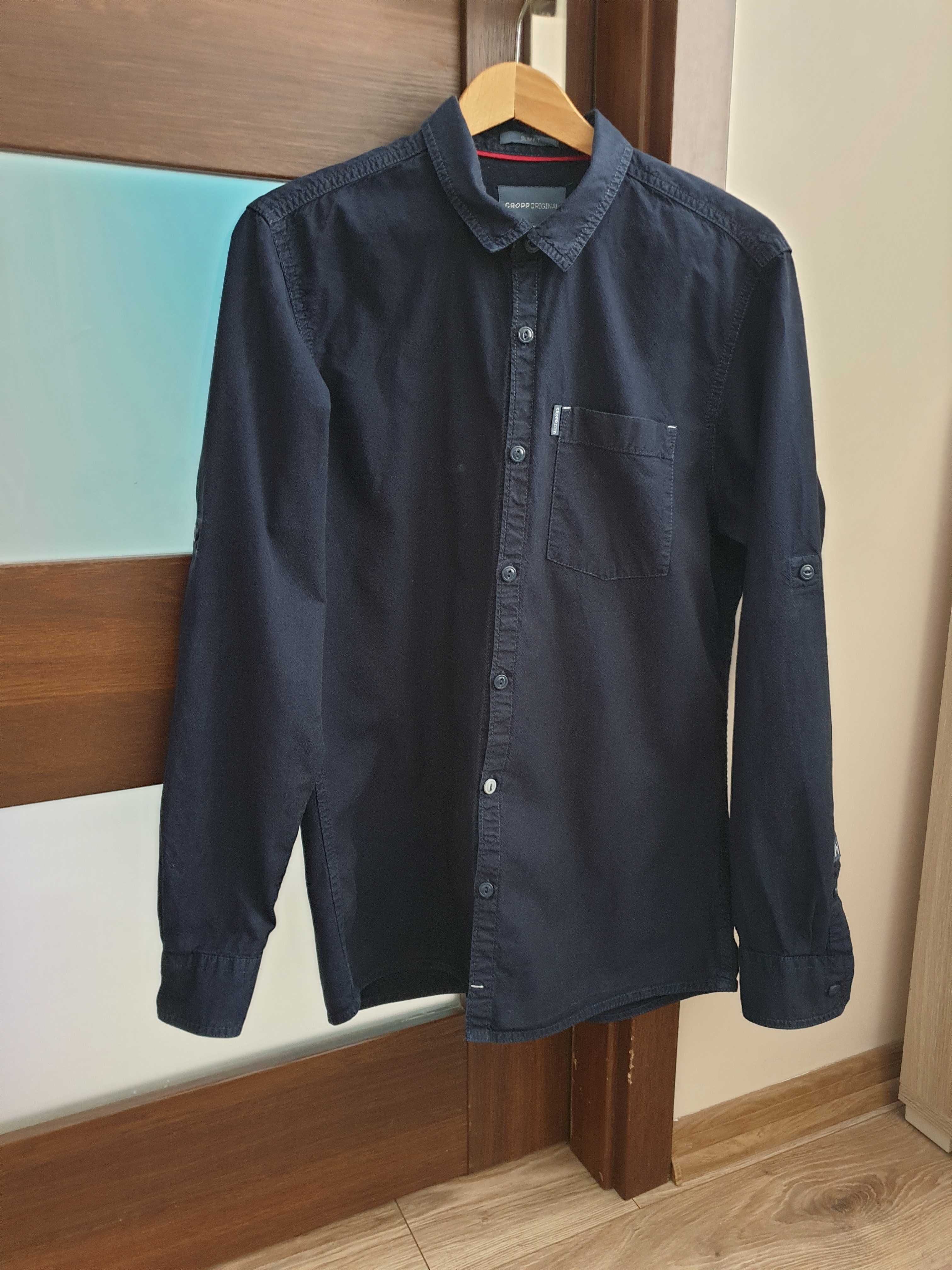 Granatowa koszula Cropp fason slim fit r.M