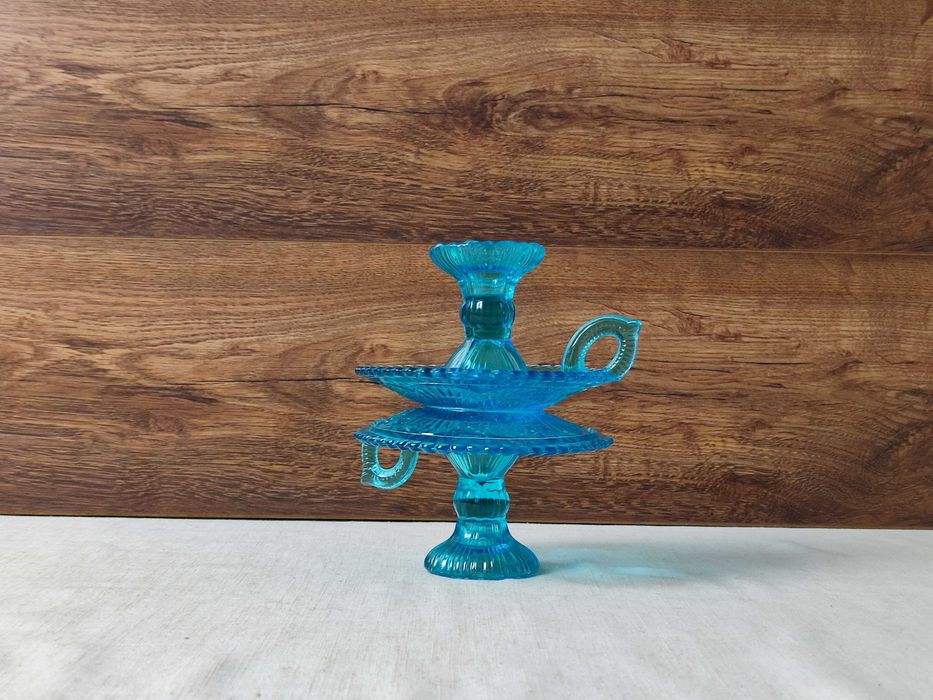 Kaganki , świeczniki HSG Ząbkowice - 406 - turkusowe -Szkło manganowe