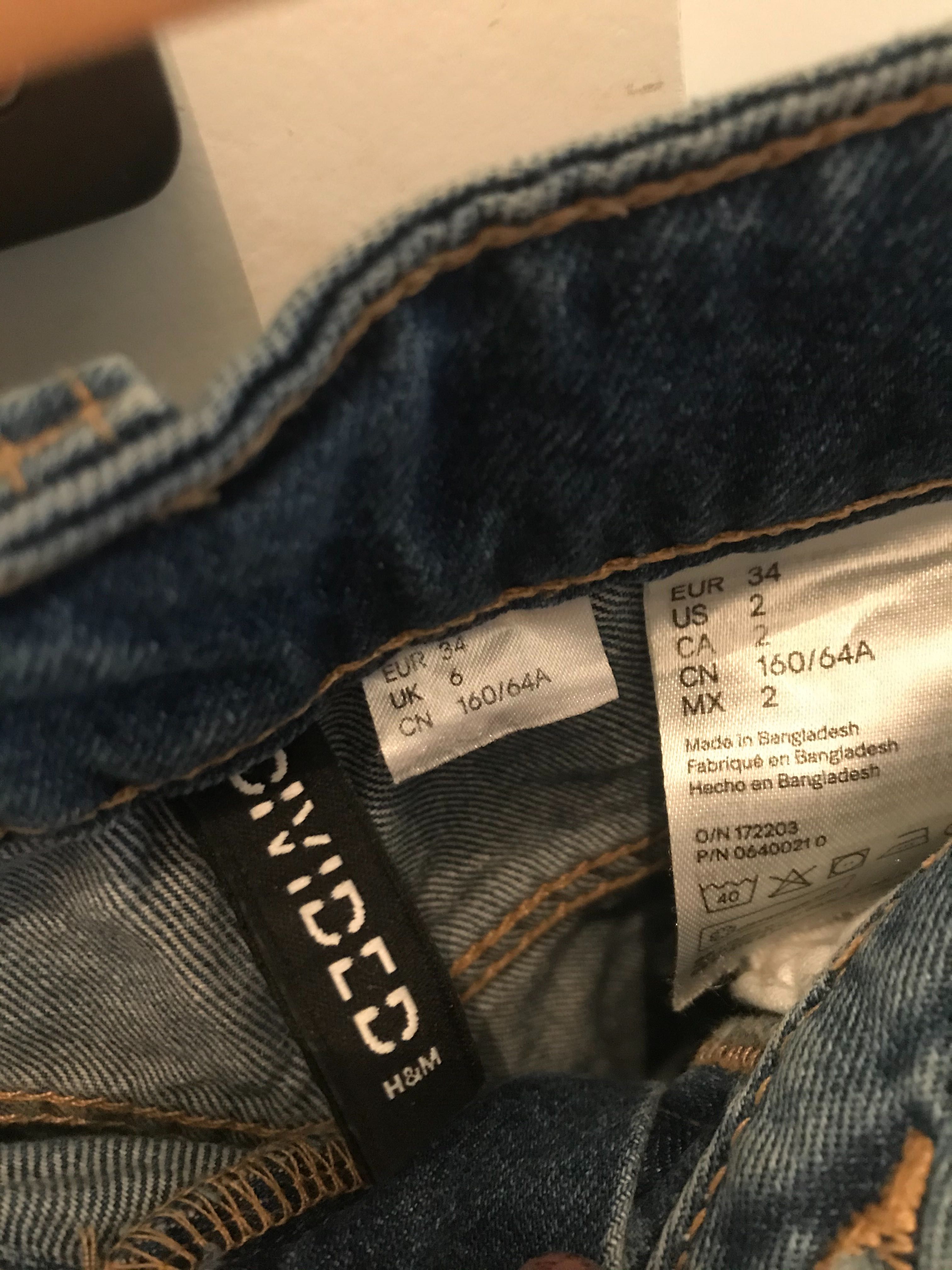 Niebieskie jeansy H&M rozmiar 34