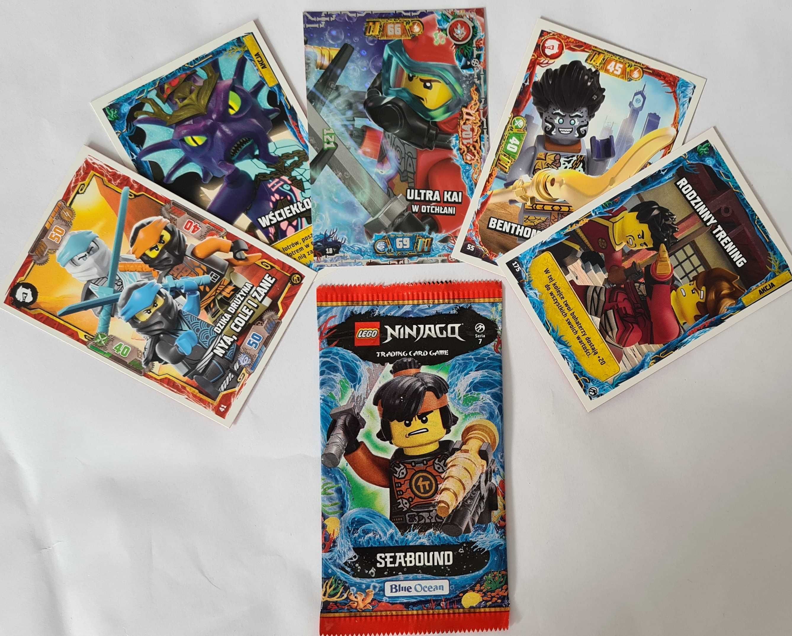 LEGO NINJAGO 7 ALBUM karty 90 + Dużą puszka 3 D SEABOUND